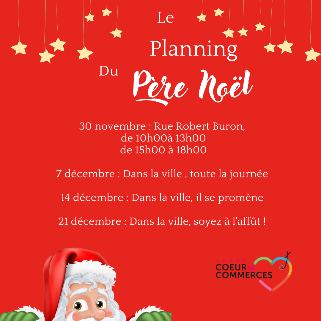 le Planning du père noël !